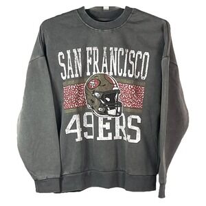 San Francisco 49ers NFL Gameday Couture Sweatshirt Women Small Gray Fleece Lined